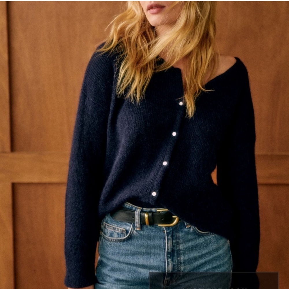 SEZANE Gaspard Cardigan in Navy